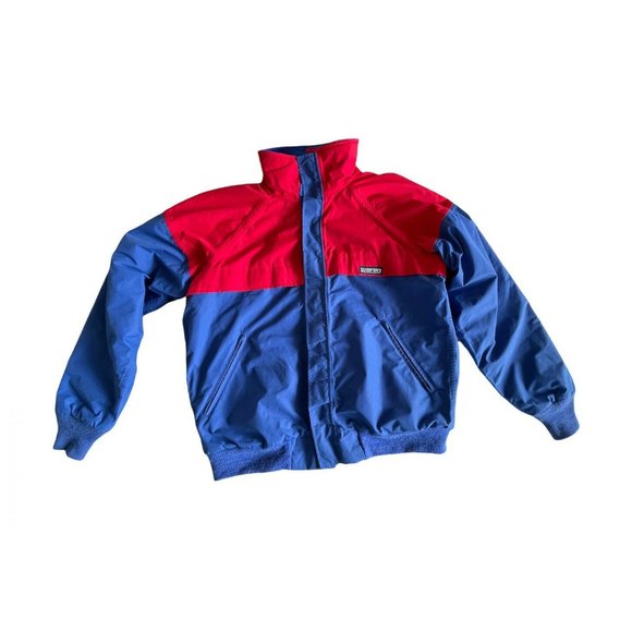 VTG Lands End GORE-TEX Jacket Men's Size Large L Blue Red Blanket Lined - Picture 2 of 9